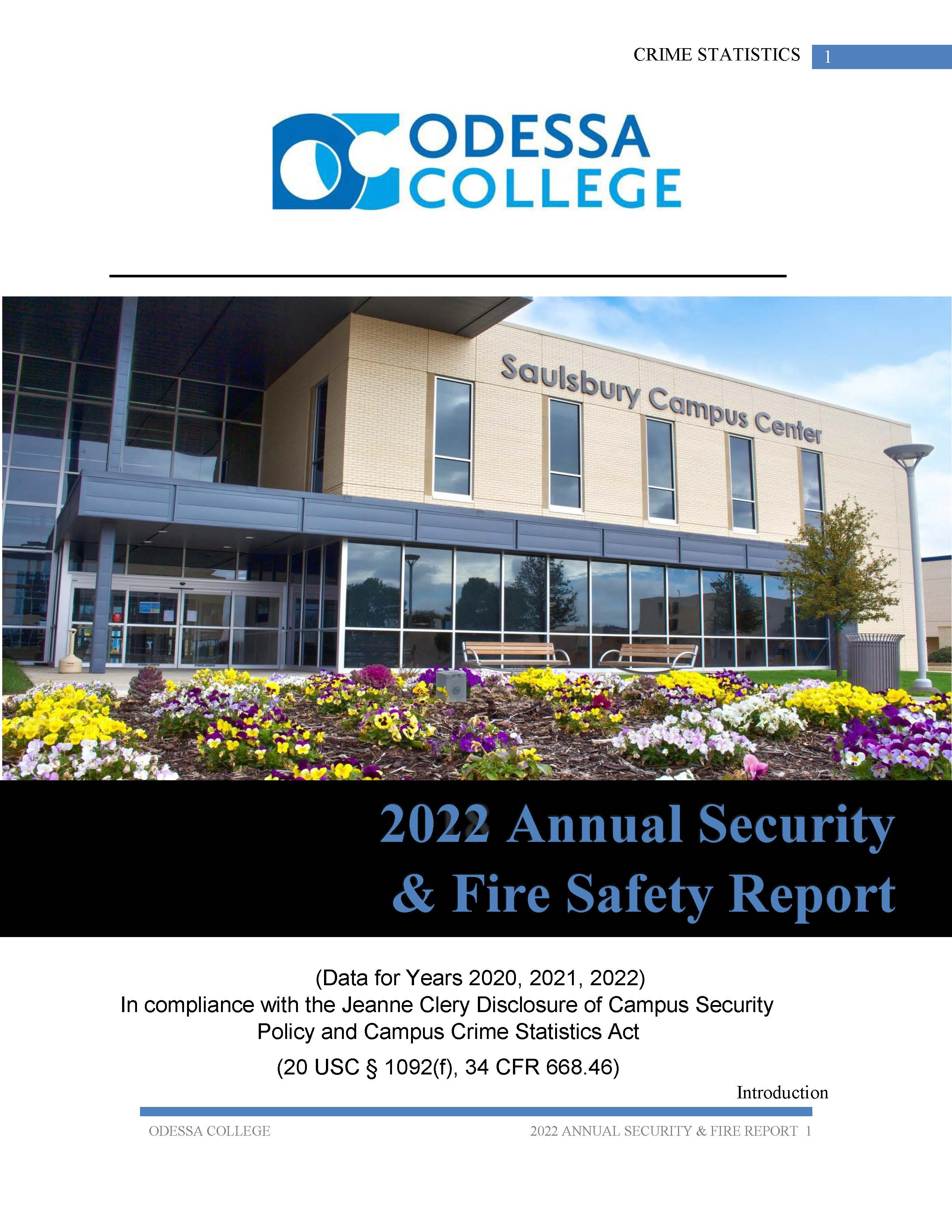 OC Annual Security Fire Report 2022 Cover